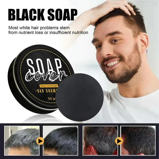 50g Black Hair Darkening Soap Shampoo Bar Natural