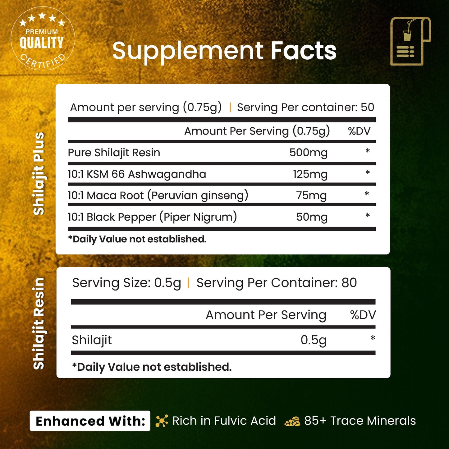 BeepWell Shilajit Resin Combo Pack – Original (80 Servings) + Resin Plus with Ashwagandha (50 Servings) – 2 x 40g Jars