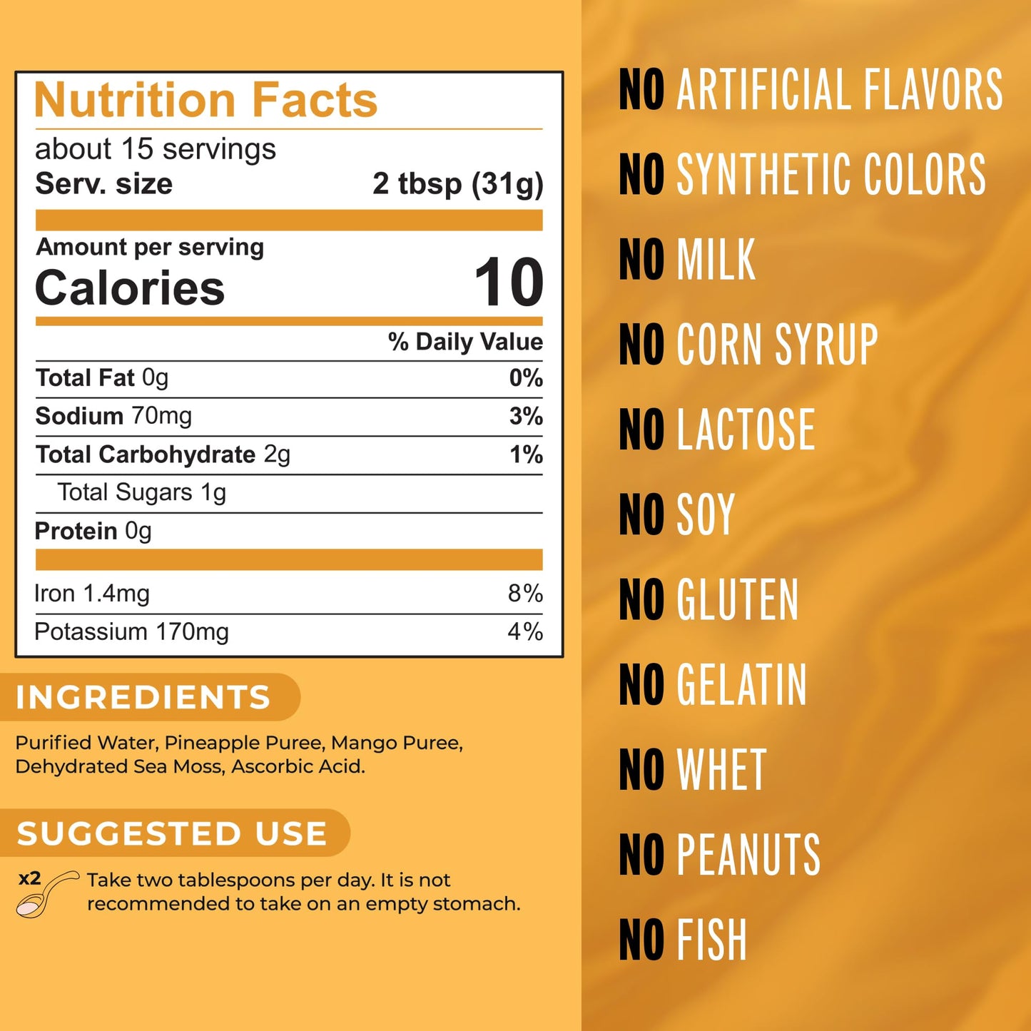 TrueSeaMoss – Mango Pineapple Sea Moss Gel – 473mL - Canadian Distribution - Ships Free Within Canada on Orders Above CAD $199-4