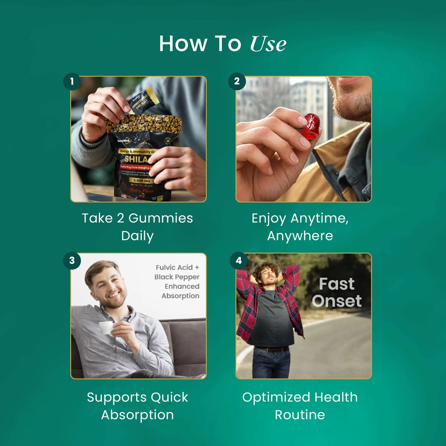 BeepWell Shilajit Resin & Gummies Combo – Fulvic Acid + Ayurvedic Blend – 50g Resin (50 Servings) & 60 Gummies – For Men & Women