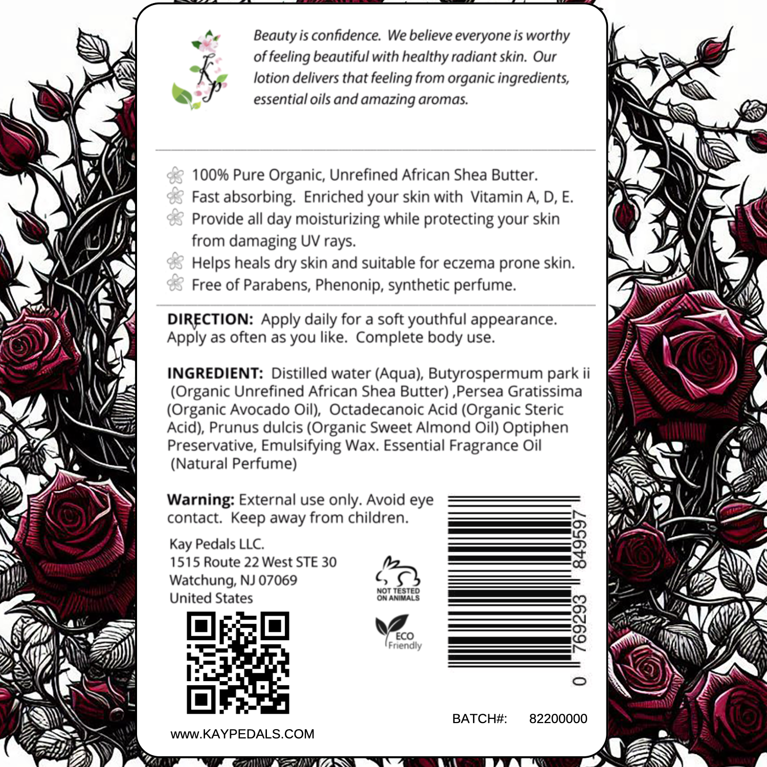 Black Rose Natural Body Lotion