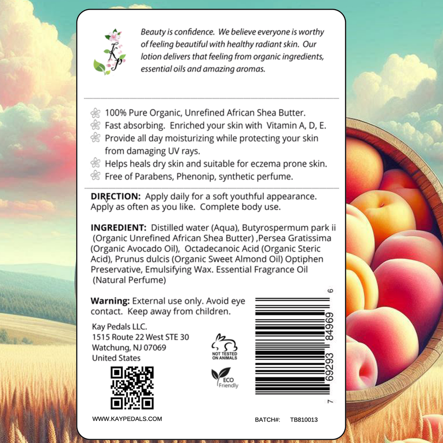 Ginger Peach Organic Body Lotion